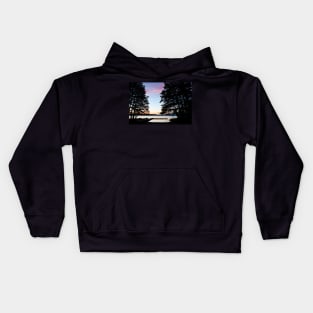 Sunset over the lake Kids Hoodie